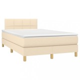 Cumpara ieftin Pat continental cu saltea, crem, 120x190 cm, textil