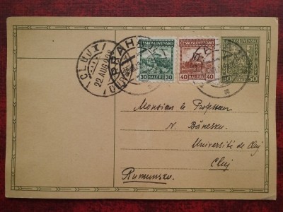 1928-C. P.Circ.-Praga-Cluj-RARA foto