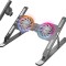 Cooler Laptop/Suport Laptop cu 7 Trepte de Ajustare cu Dubla Ventilare si Iluminare RGB, Ergonomic, Pliabil, Compatabilitate Universala din Aluminiu