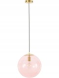 Lustra tip pendul Westwing Bao, metal/sticla, roz/auriu, 35 x 150 cm