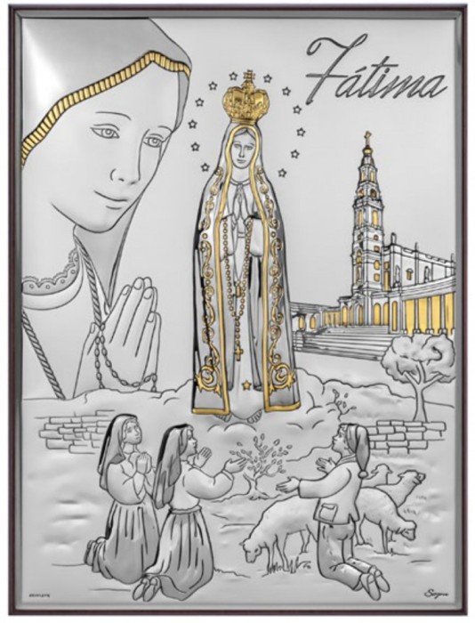Icoana argint Fatima 6x9 cm