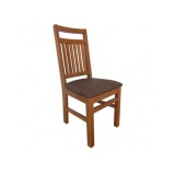 Scaun de living si bucatarie, lemn masiv fag, Paul, sezut tapitat cu stofa, 120 kg, 96x46x43cm, Nuc