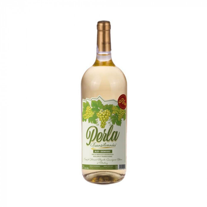 Vin Alb Demisec Sauvignon Blanc Jidvei Perla Transilvaniei, 1.5 L, 12% Alcool, Vin Alb Jidvei, Vin Demisec Jidvei, Vin Sauvignon Blanc Jidvei, Vin Jid