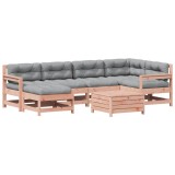 Set mobilier de gradina cu perne, 7 piese, lemn masiv douglas