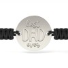 Bratara Argint 925 Barbati Best Dad Snur Negru Atcom | Cadou Tata, Sot, Iubit. Ajustabila