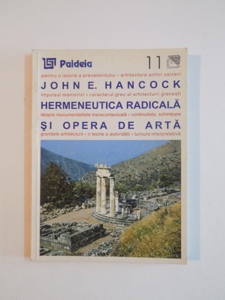HERMENEUTICA RADICALA SI OPERA DE ARTA de JOHN HANCOCK 2001