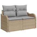 Cumpara ieftin Set de canapele pentru grădină cu pernă 11 pcs Bej, gri deschis