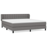 Cumpara ieftin Pat box spring cu saltea, gri inchis, 180x200 cm, textil