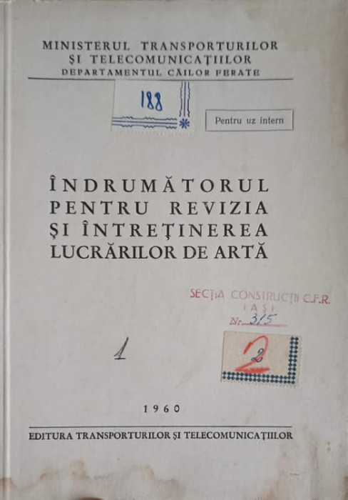 INDRUMATORUL PENTRU REVIZIA SI INTRETINEREA LUCRARILOR DE ARTA-MINISTERUL TRANSPORTURILOR SI TELECOMUNICATIILOR