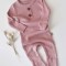 Salopeta cu maneca lunga si pantaloni lungi din bumbac organic si modal - Roz BabyCosy (Marime: 18-24 Luni)