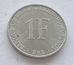335. Moneda Burundi 1 franc 1976 foto