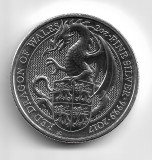 Marea Britanie 2017 Queens Beasts - RED GRAGON OF WALES - ARGINT - 2 OZ, Europa