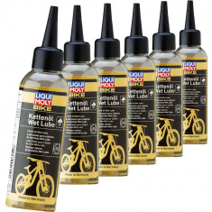 Set 6 Buc Ulei Pentru Lant Umed Liqui Moly Bike Chain Oil Wet Lube 100ML 6052
