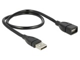 Cablu USB 2.0 DELOCK 0,5m USB A soclu - mufă negru 24AWG/28AWG 83499