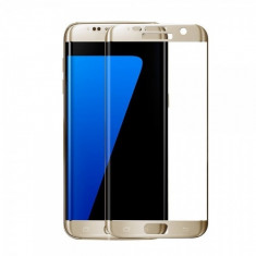 Folie protectie sticla securizata curbata Samsung Galaxy S7 Edge, auriu foto