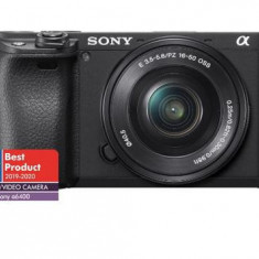 Aparat foto Mirrorless Sony Alpha A6400 LB, 24.2 MP, APS-C, Ecran 3inch, 4K HDR, 4D Focus + Obiectiv SELP1650 16-50 mm (Negru)