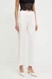 Morgan pantaloni PKIKA.F femei, culoarea alb, drept, high waist, PKIKA.F