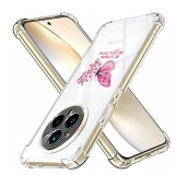 Husa antisoc pentru realme 14 pro - airbag tpu, col&Egrave;uri ranforsate- butterfly roz