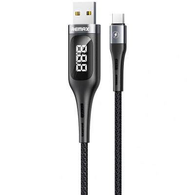 Cablu Incarcare USB la USB Type-C Remax Intelligent Digital Data Timer, 2,1A, RC-096a, 1.2 m, Negru foto