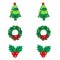 Set Autocolante, Modele de Crăciun, 6 Bucăți, Culoare Verde, Material P&acirc;slă