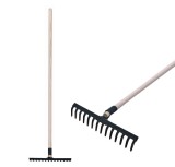 Grebla de gradina R105 cu 14 dinti si coada din lemn 1800 mm