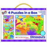 Set 4 puzzle-uri Dinozauri (12, 16, 20, 24 piese), Galt