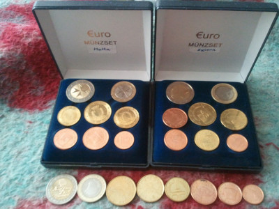 Set monede euro Malta 2008 + Cipru 2008 + Slovenia 2007 (fara cutie) = 600 lei foto