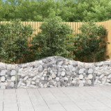 Cosuri gabion arcuite 2 buc, 200x30x60/80 cm, fier galvanizat GartenMobel Dekor, vidaXL