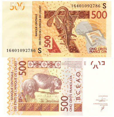 Statele Africii de Vest ( Guineea Bissau ) 500 Franci 2016 UNC foto