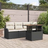 Cumpara ieftin Set de canapele pentru gradina 5 buc. Negru si Crem
