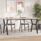 VidaXL Masă de bucătărie, cadru Y, 180x90x75cm lemn masiv pin și Oţel