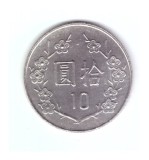 Moneda Taiwan 10 new dollar/dolar 1990, stare buna, curata