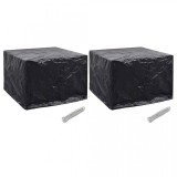 Cumpara ieftin Huse mobilier grădină, 2 buc., 8 ocheți, 122 x 112 x 98 cm, vidaXL