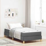 vidaXL Pat cu arcuri Taupe, Maro 90 x 200 cm Țesătură, Lemn Ingineresc