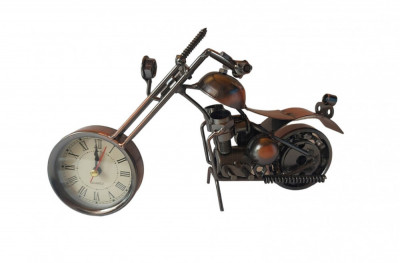 Ceas decorativ in forma de motocicleta, Maro, 21 cm, 356-25D foto