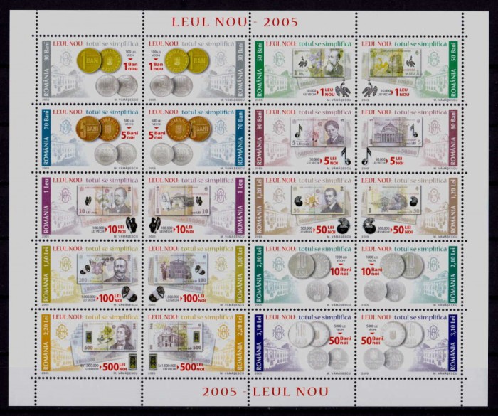 ✅RO 2005 LP 1687b &quot;Leul Nou 2005&quot; - serie in bloc ,MNH