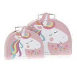 Set 2 cutii pentru copii - model unicorn