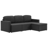Cumpara ieftin Canapea extensibila modulara cu 3 locuri, gri inchis, textil