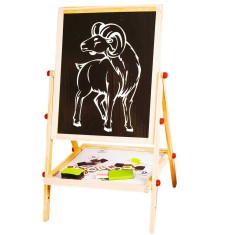 Tablita lemn, alb-negru + suport + accesorii foto
