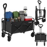 Carucior pliabil de gradina Gardlov 90L, 100 kg, negru