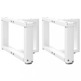 VidaXL Picioare pentru măsuță de cafea &icirc;n formă de T, 2 buc., alb, 40x25x(30-31) cm, oțel