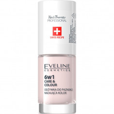 Eveline Cosmetics Nail Therapy Care & Colour balsam pentru unghii 6 in 1 culoare French 5 ml