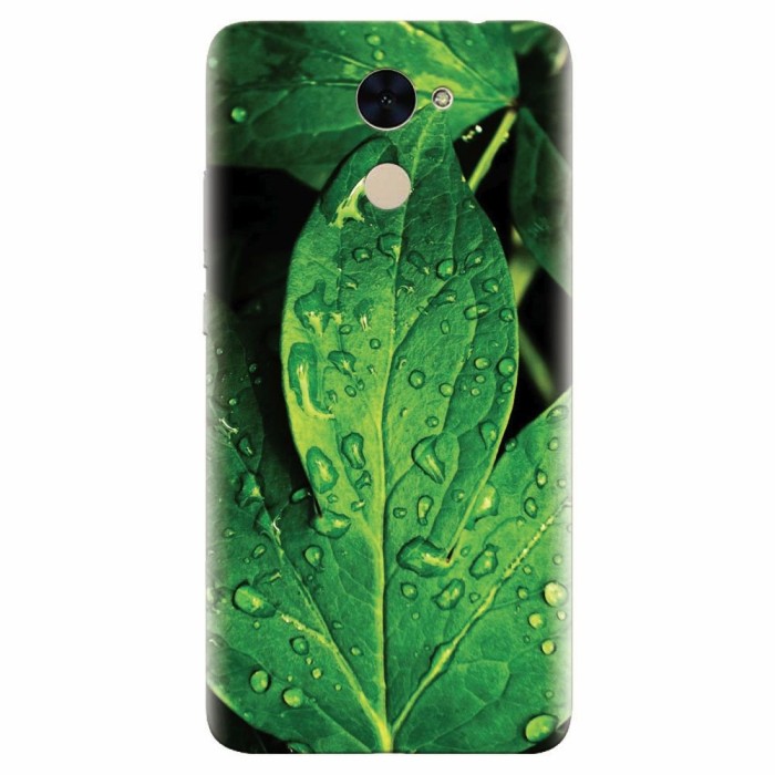 Husa silicon pentru Huawei Enjoy 7 Plus, Leaves And Dew