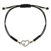 Brățară Macrame, Inimă Aurie, Ochi Albastru, Negru, Oem