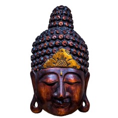 Masca din lemn Indian Serenity Buddha, M