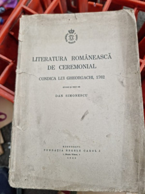 LITERATURA ROMANEASCA DE CEREMONIAL , DAN SIMIONESU foto