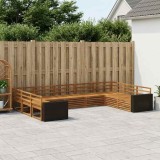 vidaXL Set de canapele de exterior 9 pcs natural Lemn Solid de Acacia 3383842