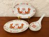 2 FARFURII SI O LINGURA DIN PORTELAN CHINEZESC- MADE IN CHINA