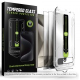 Folie de protectie Ecran Privacy Techsuit TitanGlass CrystalHD pentru Samsung Galaxy S25 FE, Sticla Securizata, Full Glue, Set 2 bucati