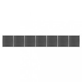 vidaXL Set de panouri de gard, negru, 1218x186 cm, WPC